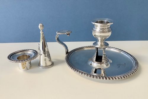 ANTIQUE SILVER PAUL STORR CHAMBERSTICK - ADDITIONAL PHOTO 6