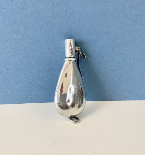 ANTIQUE SILVER NOVELTY POWDERFLASK BUTT MARKER - ADDITIONAL PHOTO 2