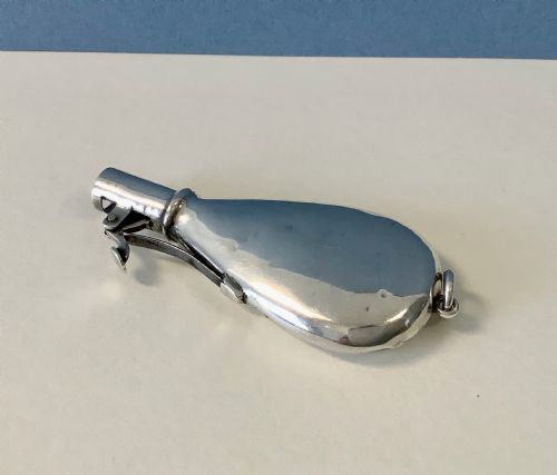 ANTIQUE SILVER NOVELTY POWDERFLASK BUTT MARKER - ADDITIONAL PHOTO 3