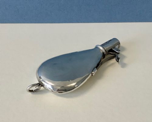 ANTIQUE SILVER NOVELTY POWDERFLASK BUTT MARKER - ADDITIONAL PHOTO 5