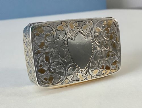 ANTIQUE VICTORIAN GILDED SILVER SNUFF BOX - ADDITIONAL PHOTO 7