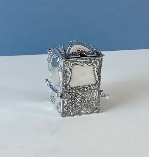 ANTIQUE SILVER NOVELTY MUSTARD POT SEDAN - ADDITIONAL PHOTO 1