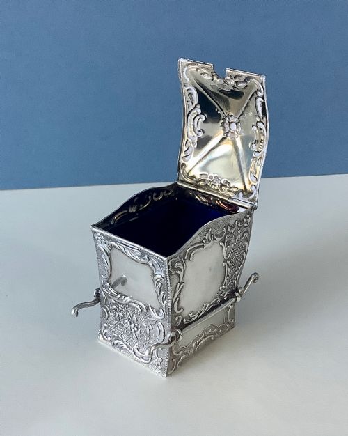ANTIQUE SILVER NOVELTY MUSTARD POT SEDAN - ADDITIONAL PHOTO 3