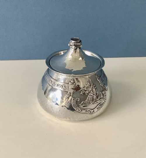 ANTIQUE SILVER ARTS CRAFTS BOX OMAR RAMSDEN - ADDITIONAL PHOTO 1