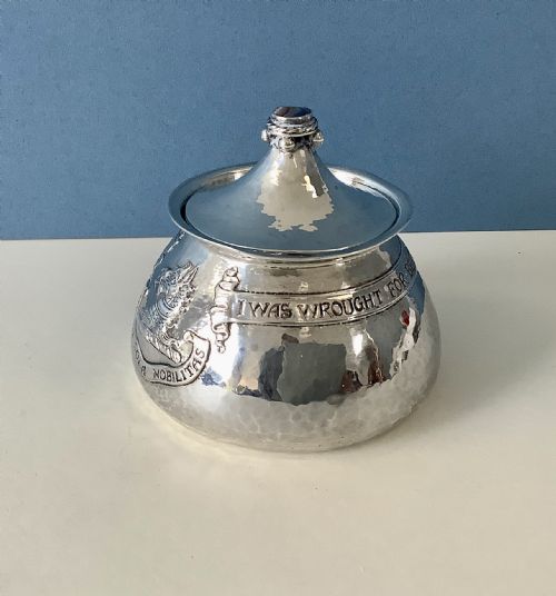 ANTIQUE SILVER ARTS CRAFTS BOX OMAR RAMSDEN - ADDITIONAL PHOTO 3
