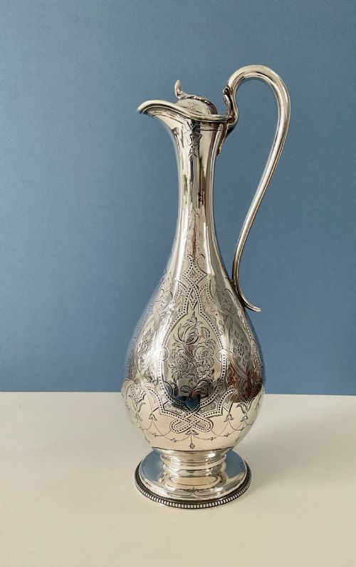 ANTIQUE SILVER CLARET JUG VICTORIAN - ADDITIONAL PHOTO 1