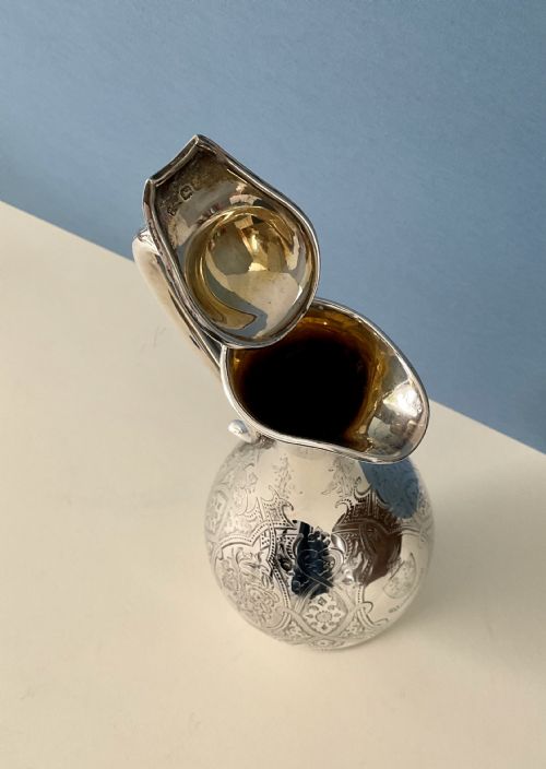 ANTIQUE SILVER CLARET JUG VICTORIAN - ADDITIONAL PHOTO 5