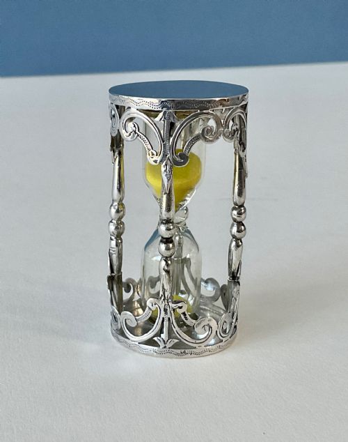 antique edwardian solid silver egg timer - CATEGORY: ANTIQUE SILVER - DATED EDWARDIAN