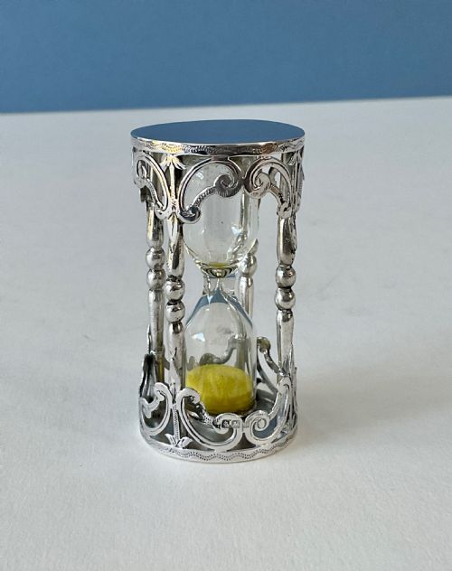 ANTIQUE EDWARDIAN SOLID SILVER EGG TIMER - ADDITIONAL PHOTO 1