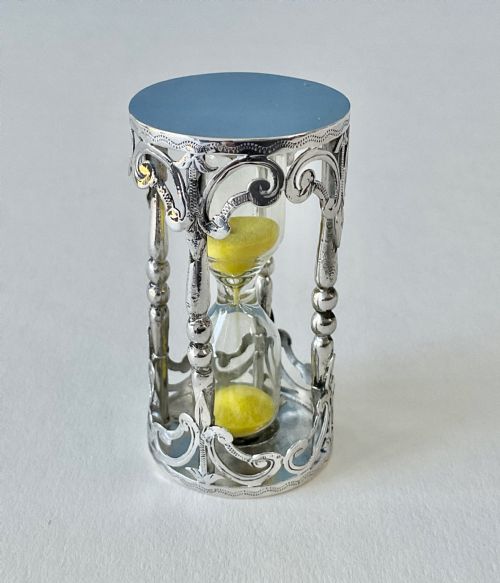 ANTIQUE EDWARDIAN SOLID SILVER EGG TIMER - ADDITIONAL PHOTO 3
