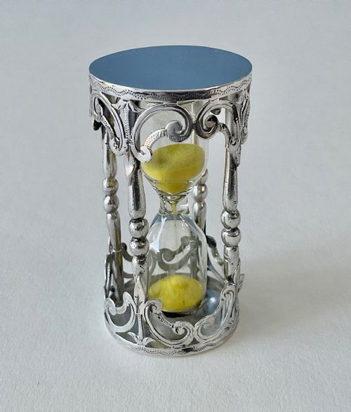 ANTIQUE EDWARDIAN SOLID SILVER EGG TIMER - ADDITIONAL PHOTO 4