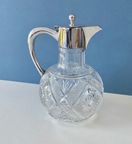 antique silver mounted claret jug - CATEGORY: ANTIQUE SILVER - DATED EDWARDIAN
