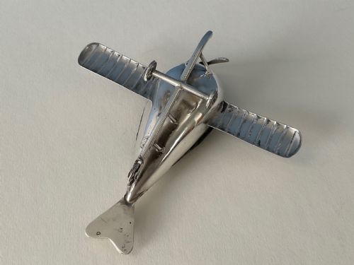 ANTIQUE SILVER NOVELTY PIN CUSHION AEROPLANE - ADDITIONAL PHOTO 1