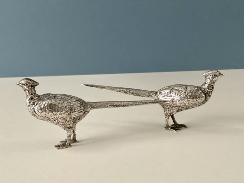 PAIR OF SOLID SILVER PHEASANT PEPPERS - ADDITIONAL PHOTO 5