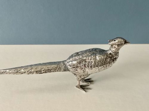 PAIR OF SOLID SILVER PHEASANT PEPPERS - ADDITIONAL PHOTO 7