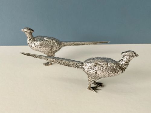 PAIR OF SOLID SILVER PHEASANT PEPPERS - ADDITIONAL PHOTO 8