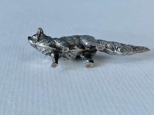 ANTIQUE SILVER NOVELTY PIN CUSHION FOX - ADDITIONAL PHOTO 2