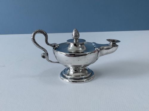 antique silver table lighter aladdin's lamp - CATEGORY: ANTIQUE SILVER - DATED VICTORIAN