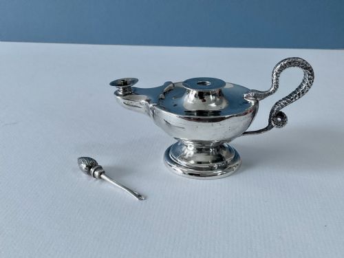 ANTIQUE SILVER TABLE LIGHTER ALADDIN'S LAMP - ADDITIONAL PHOTO 1