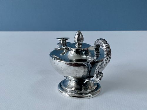 ANTIQUE SILVER TABLE LIGHTER ALADDIN'S LAMP - ADDITIONAL PHOTO 2
