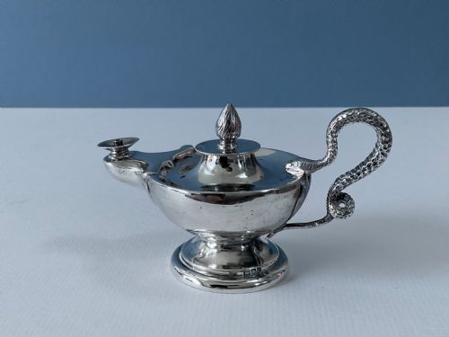 ANTIQUE SILVER TABLE LIGHTER ALADDIN'S LAMP - ADDITIONAL PHOTO 3