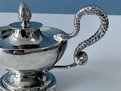ANTIQUE SILVER TABLE LIGHTER ALADDIN'S LAMP - ADDITIONAL PHOTO 6