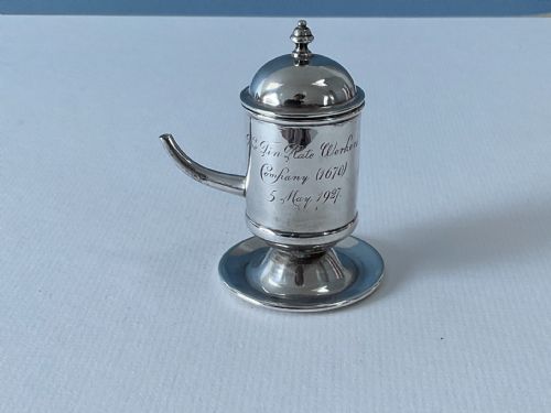 unusual antique silver table lighter - CATEGORY: ANTIQUE SILVER - DATED 1920
