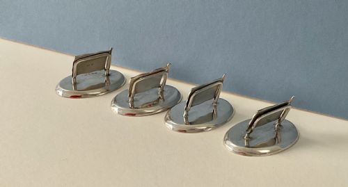 SET OF 4 WW1 SILVER AND ENAMEL FLAG MENU HOLDERS - ADDITIONAL PHOTO 2