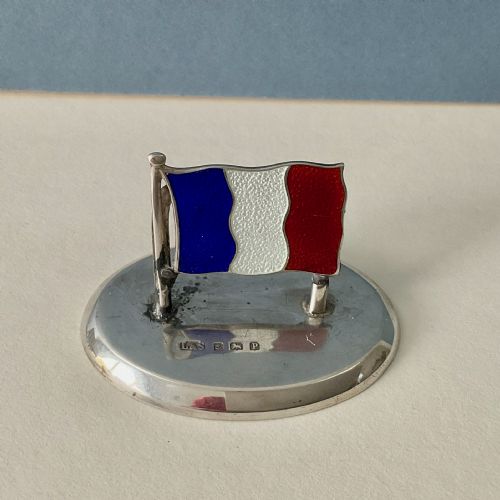 SET OF 4 WW1 SILVER AND ENAMEL FLAG MENU HOLDERS - ADDITIONAL PHOTO 3