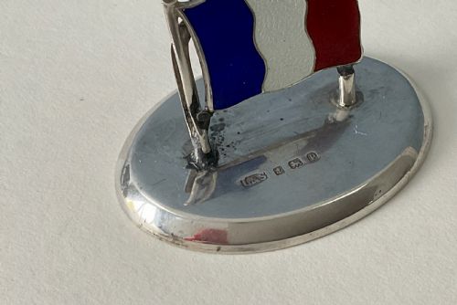 SET OF 4 WW1 SILVER AND ENAMEL FLAG MENU HOLDERS - ADDITIONAL PHOTO 8