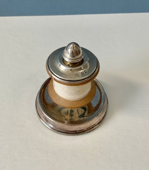 ANTIQUE SILVER COTTON REEL HOLDER - ADDITIONAL PHOTO 2