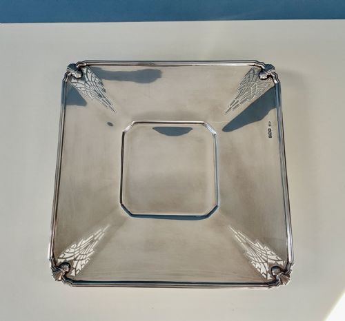 ANTIQUE SOLID SILVER ART DECO CAKE STAND - ADDITIONAL PHOTO 2