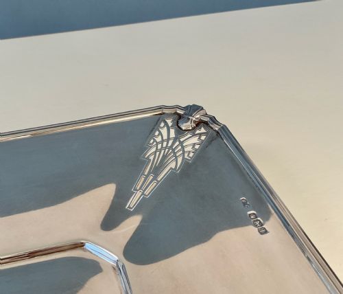 ANTIQUE SOLID SILVER ART DECO CAKE STAND - ADDITIONAL PHOTO 4