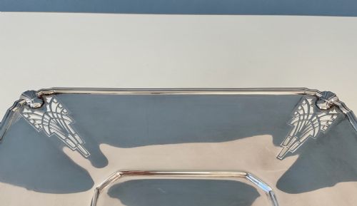 ANTIQUE SOLID SILVER ART DECO CAKE STAND - ADDITIONAL PHOTO 5