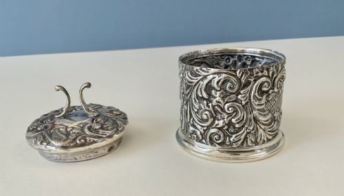 ANTIQUE EDWARDIAN SILVER STRING OR TWINE BOX - ADDITIONAL PHOTO 5