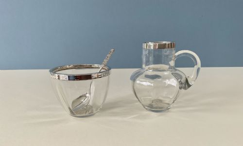 ANTIQUE EDWARDIAN SILVERRIMMED JUG AND BOWL - ADDITIONAL PHOTO 2