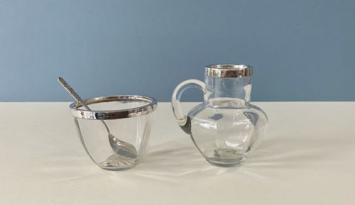 ANTIQUE EDWARDIAN SILVERRIMMED JUG AND BOWL - ADDITIONAL PHOTO 4