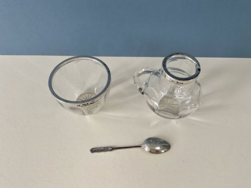 ANTIQUE EDWARDIAN SILVERRIMMED JUG AND BOWL - ADDITIONAL PHOTO 5