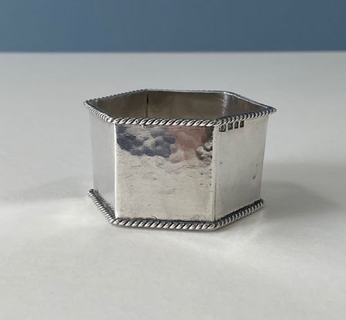 ANTIQUE SILVER ARTS CRAFTS NAPKIN RING SYBIL DUNLOP - ADDITIONAL PHOTO 1