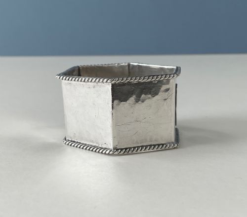 ANTIQUE SILVER ARTS CRAFTS NAPKIN RING SYBIL DUNLOP - ADDITIONAL PHOTO 3