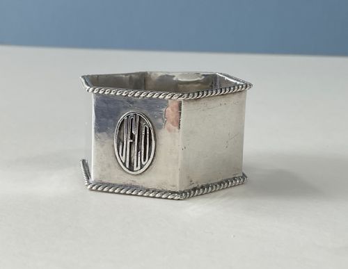 ANTIQUE SILVER ARTS CRAFTS NAPKIN RING SYBIL DUNLOP - ADDITIONAL PHOTO 5