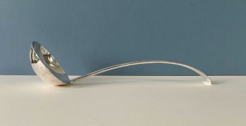 large silver plated soup ladle - CATEGORY: ANTIQUE SILVER - DATED VICTORIAN