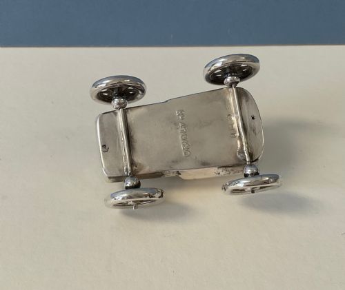 ANTIQUE NOVELTY SILVER PIN CUSHION CAR - ADDITIONAL PHOTO 4