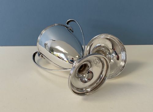 ANTIQUE SOLID SILVER UNENGRAVED TROPHY - ADDITIONAL PHOTO 2