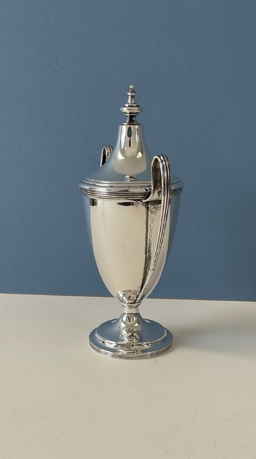 ANTIQUE SOLID SILVER UNENGRAVED TROPHY - ADDITIONAL PHOTO 5