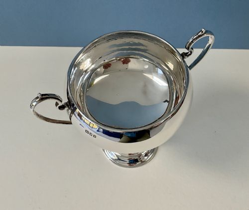 ANTIQUE SOLID SILVER UNENGRAVED TROPHY - ADDITIONAL PHOTO 3