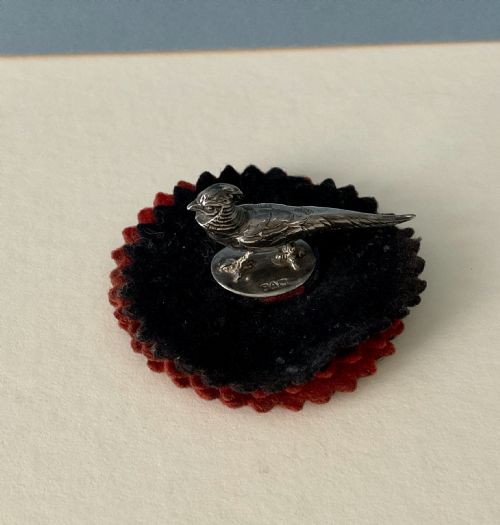 ANTIQUE SILVER PEN WIPE PHEASANT - ADDITIONAL PHOTO 3