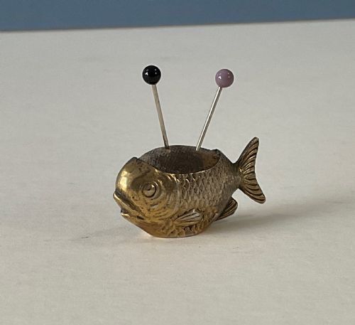 RARE ANTIQUE SILVER GOLDFISH PIN CUSHION - ADDITIONAL PHOTO 5