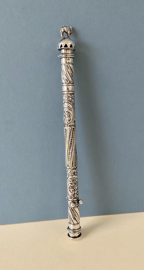 ANTIQUE ORNATE SILVER SEALING WAX HOLDER - ADDITIONAL PHOTO 3