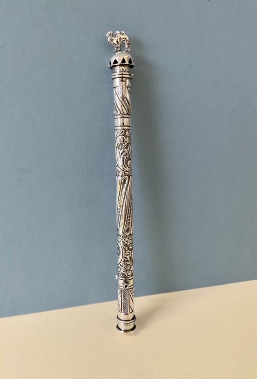 ANTIQUE ORNATE SILVER SEALING WAX HOLDER - ADDITIONAL PHOTO 6
